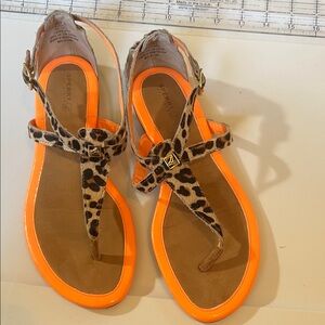 Sperry Women's Orange and Leopard Sandals